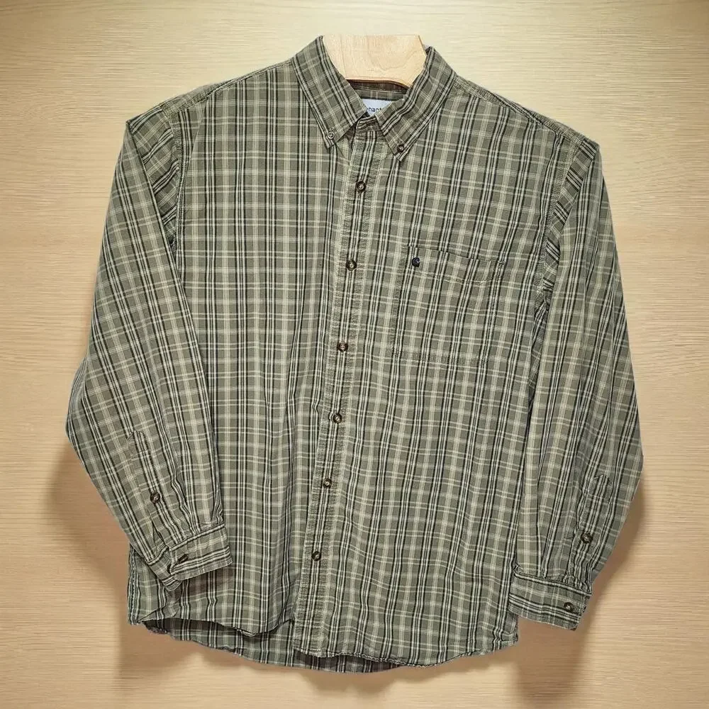 Men's Carhartt Button Down Striped Long Sleeve Workwear Casual XL 100% Cotton - Picture 2 of 5